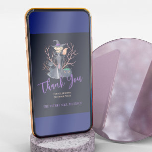 Witch Halloween bridal shower thank you card