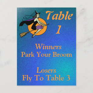 Witch Halloween Bunco Table Card Number 1