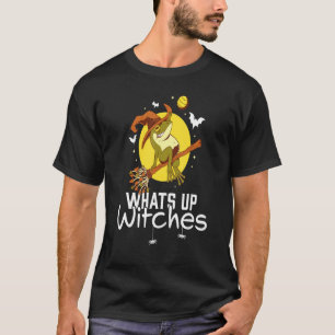 Witch Halloween Costume Frog Full Moon Sayings T-Shirt