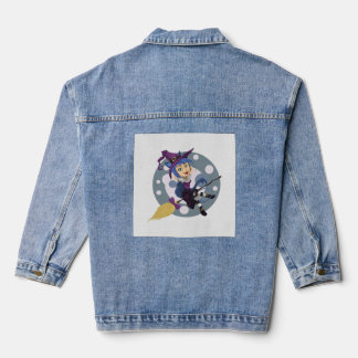 witch halloween denim jacket