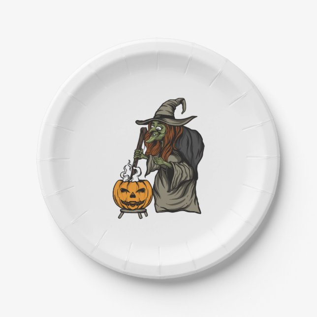 Witch Halloween           Paper Plate (Front)