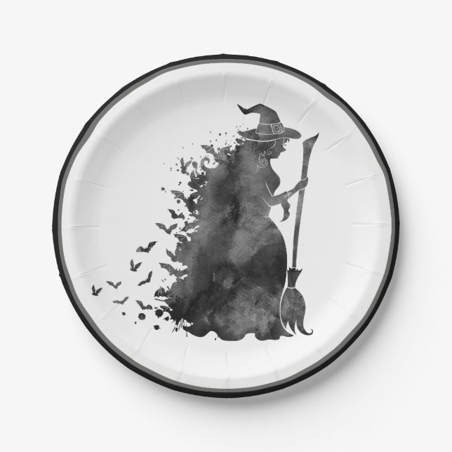 Witch Halloween Paper Plate (Front)