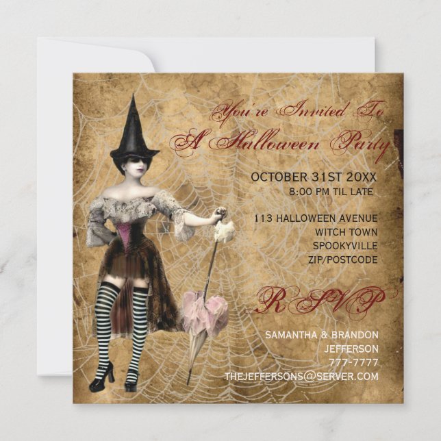 Witch Halloween Party Invitation (Front)