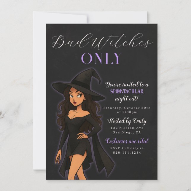 Witch Halloween Party Invitation (Front)