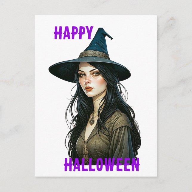 Witch Halloween Postcard (Front)