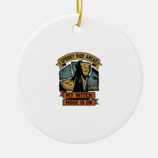 Witch Halloween Shirt Funny Vintage Witch Design_1 Ceramic Tree Decoration