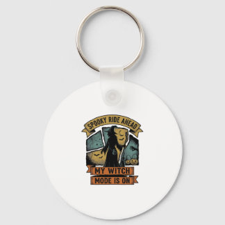 Witch Halloween Shirt Funny Vintage Witch Design_1 Key Ring