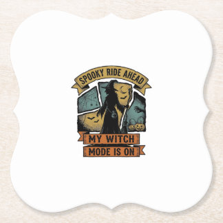 Witch Halloween Shirt Funny Vintage Witch Design_1 Paper Coaster