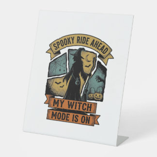 Witch Halloween Shirt Funny Vintage Witch Design_1 Pedestal Sign