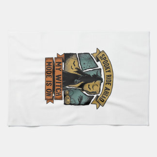 Witch Halloween Shirt Funny Vintage Witch Design_1 Tea Towel