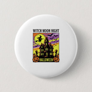 Witch Halloween Shirt Vintage Haunted House Night_ 6 Cm Round Badge
