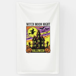 Witch Halloween Shirt Vintage Haunted House Night_ Banner