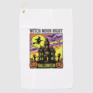 Witch Halloween Shirt Vintage Haunted House Night_ Golf Towel