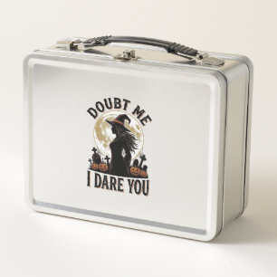 Witch Halloween Shirt with Vintage Moon Graveyard  Metal Lunch Box