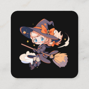 Witch Halloween Square Business Card