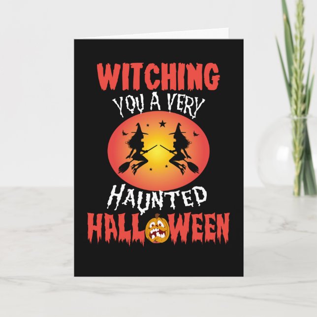 Witch Happy Halloween  Card (Front)