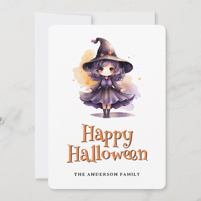 Witch Happy Halloween Card (Front)