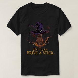 Witch Hat and Broom Funny Halloween Quote T-Shirt