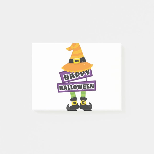 Witch Hat and Feet Halloween Post-it Notes (Front)