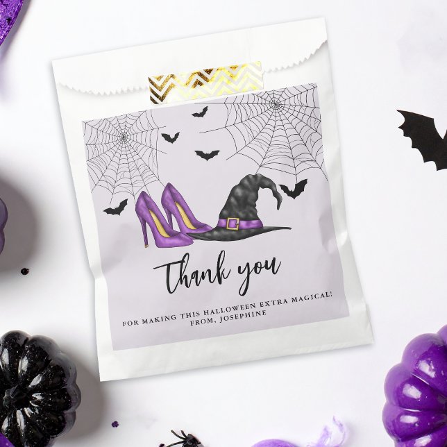 Witch Hat And Shoes Purple Halloween Thank You Favour Bags (Creator Uploaded)