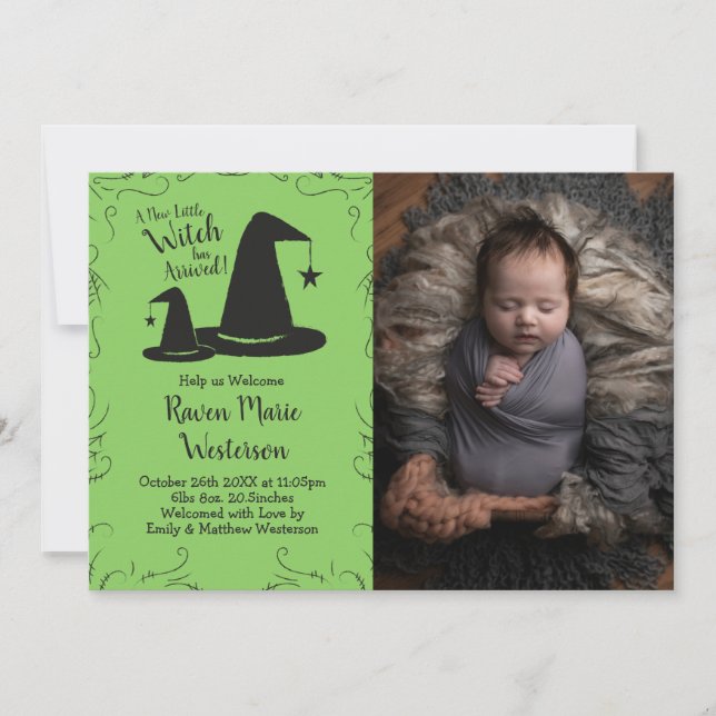 Witch Hat Baby Shower Halloween Invitation (Front)