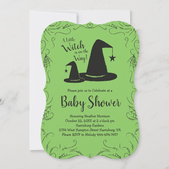 Witch Hat Baby Shower Halloween Invitation (Front)