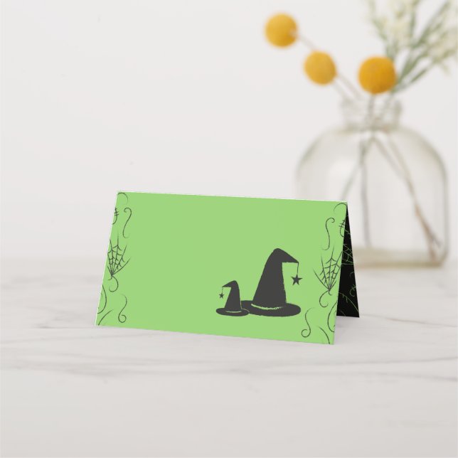 Witch Hat Baby Shower Halloween Place Card (Front)