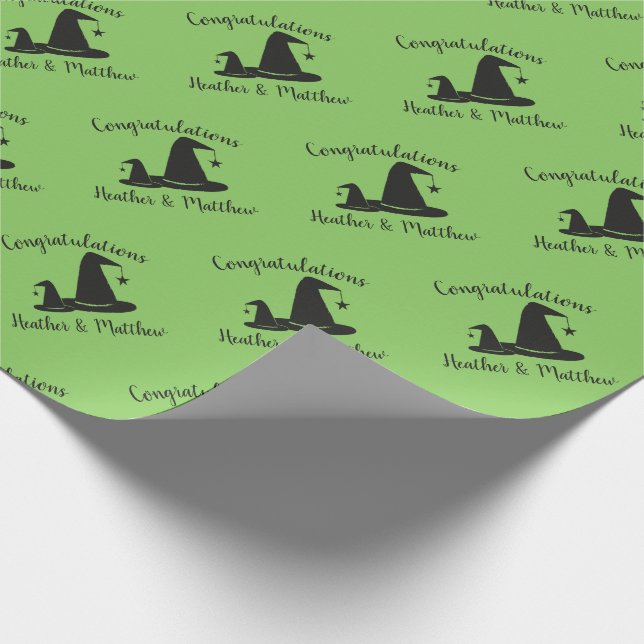 Witch Hat Baby Shower Halloween Wrapping Paper (Corner)