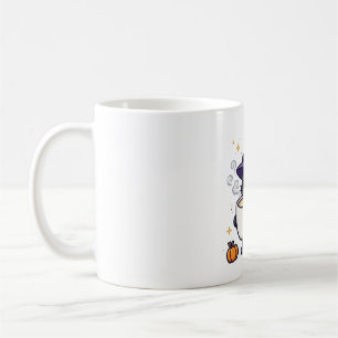 Witch Hat Cat Latte Funny Halloween Coffee Art Mug