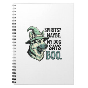 Witch Hat Dog Vintage Engraving Halloween Humour D Notebook