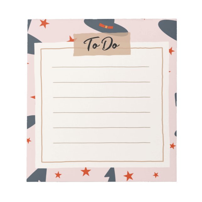 Witch Hat Halloween Pattern To Do list  Notepad (Front)