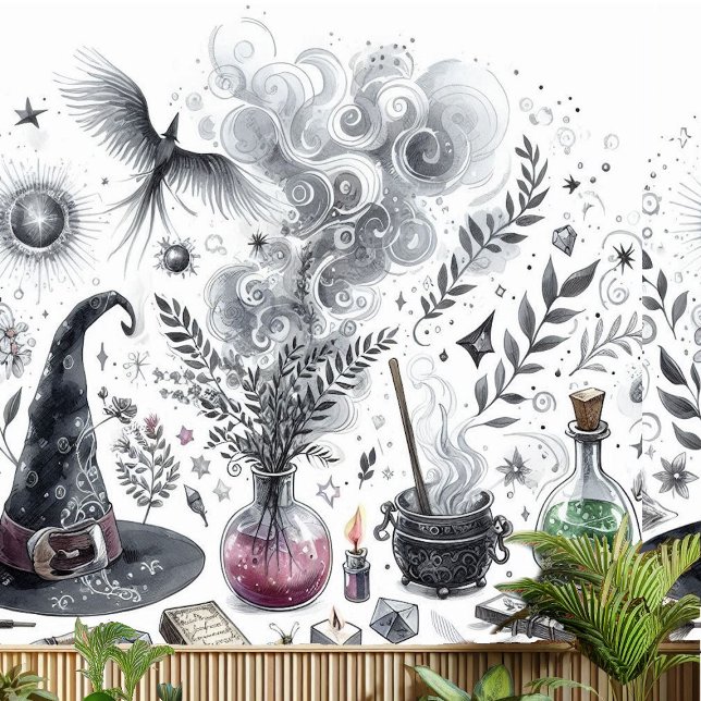  Witch Hat Magic Potion Brew Cauldron Herbs Recipe Wallpaper (Witch Hat Magic Potion Brew Cauldron Herbs Recipe Wallpaper)