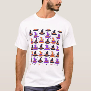Witch Hat Seamless Pattern Halloween Art T-Shirt