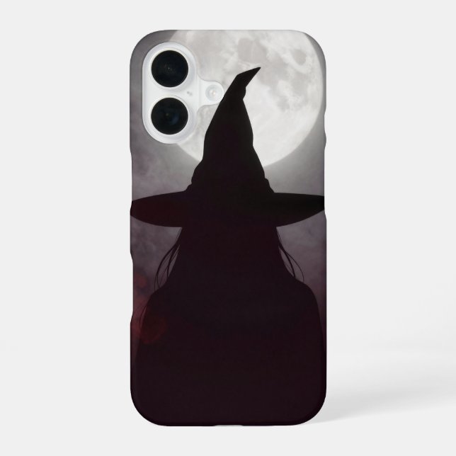 Witch Hat Silhouette Full Moon Case (Back)