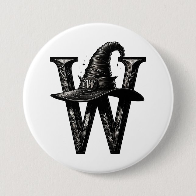 Witch Hat W Black Hat Halloween 7.5 Cm Round Badge (Front)
