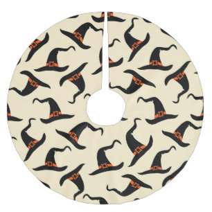 Witch hats, Halloween seamless pattern. Brushed Polyester Tree Skirt