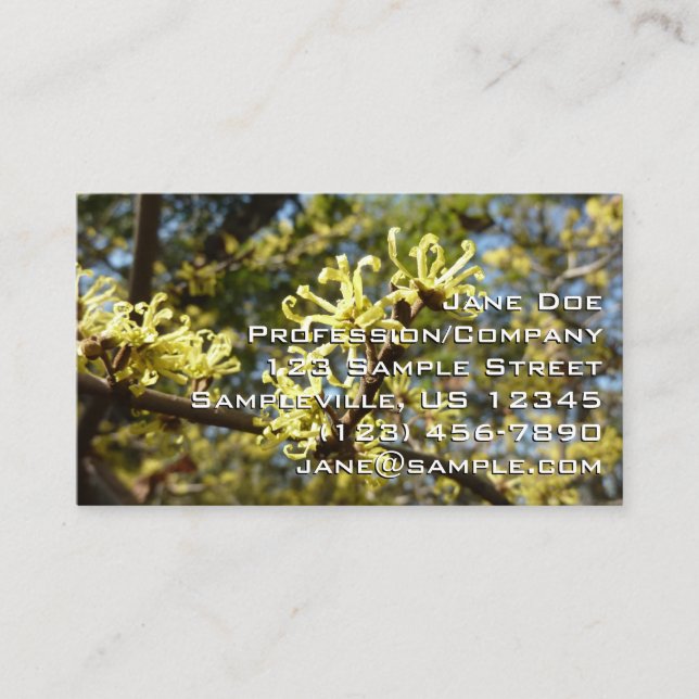 Witch Hazel Flowers Business Card (Front)