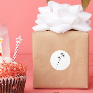 Witch Hazel Inspired Ink Botanical Art on  Classic Round Sticker