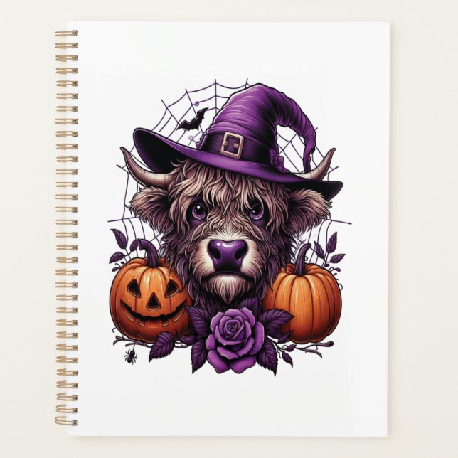 Witch Highland Halloween Cow Planner (Front)
