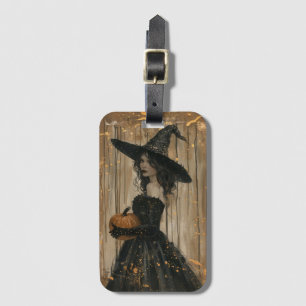 Witch Holding a Pumpkin Luggage Tag