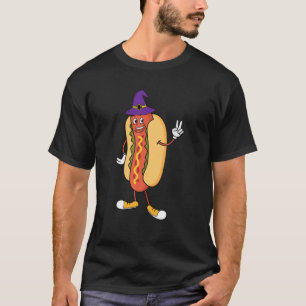 Witch Hotdog Lazy Halloween Costume Funny Sausage T-Shirt