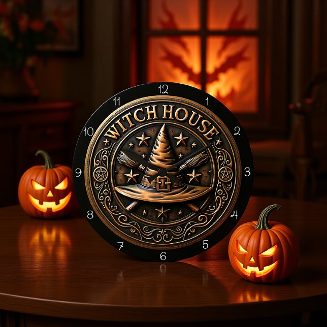Witch House Pentagram Broom Large Clock (Creator Uploaded)
