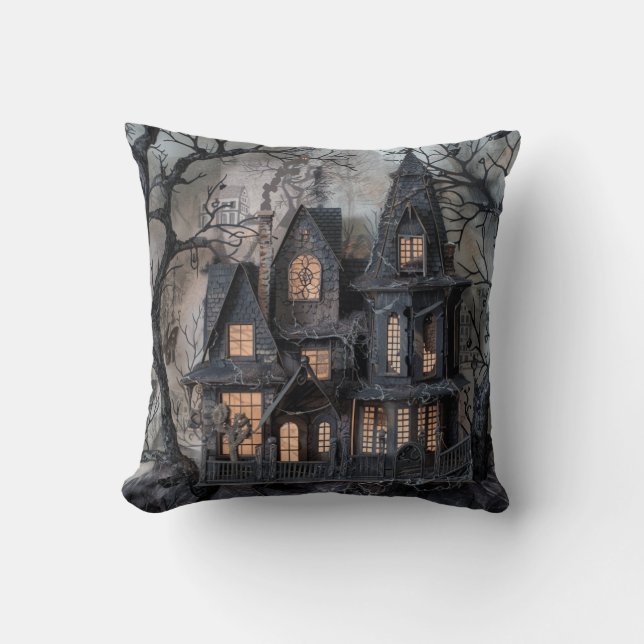 Witch House Throw Pillow (Front)