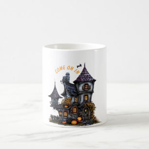 Witch House With "Come On In" Greeting Coffee Mug