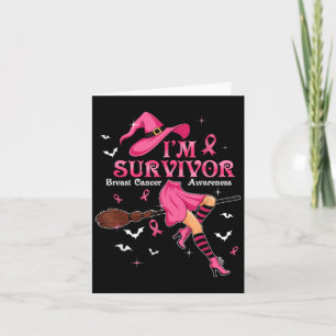 Witch I'm A Survivor Halloween Breast Cancer Aware Card