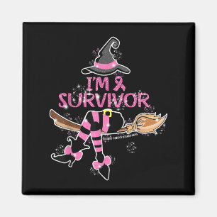 Witch Im A Survivor Halloween Breast Cancer Awaren Magnet