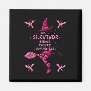 Witch Im A Survivor Halloween Breast Cancer Awaren Magnet