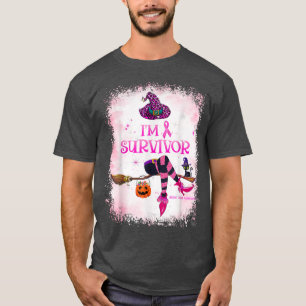 Witch Im Survivor Breast Cancer Awareness Pumpkin T-Shirt