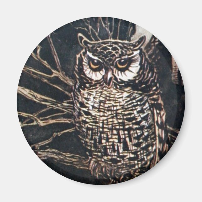 Witch in Owl Form Magnet (Front)