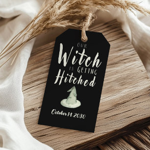 Witch Is Getting Hitched Black Halloween Bridal Gift Tags